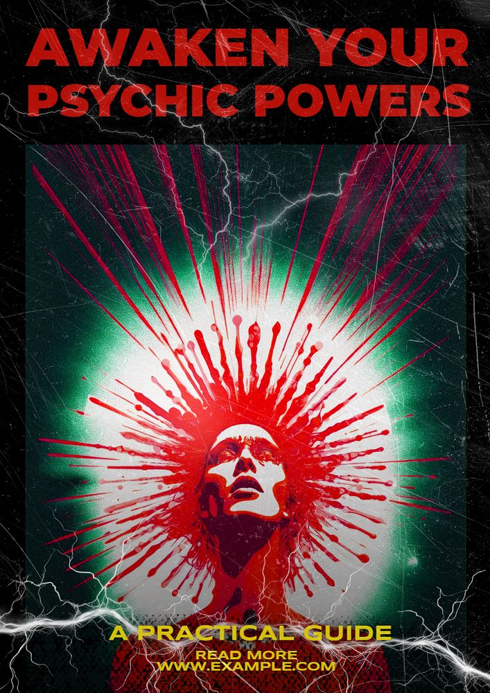 Psychic powers poster template, editable text and design