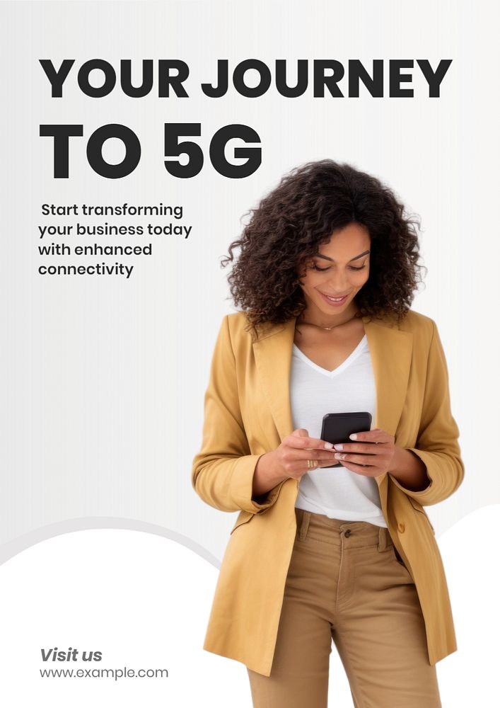 5G network poster template, editable text and design