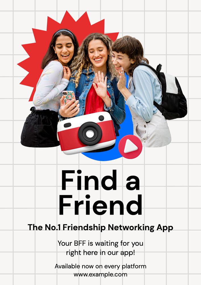 Find a friend poster template, editable text and design