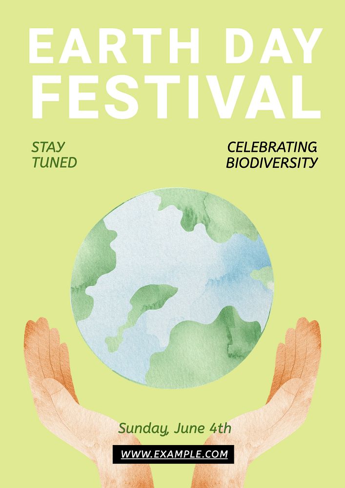 Earth Day poster template, editable text and design