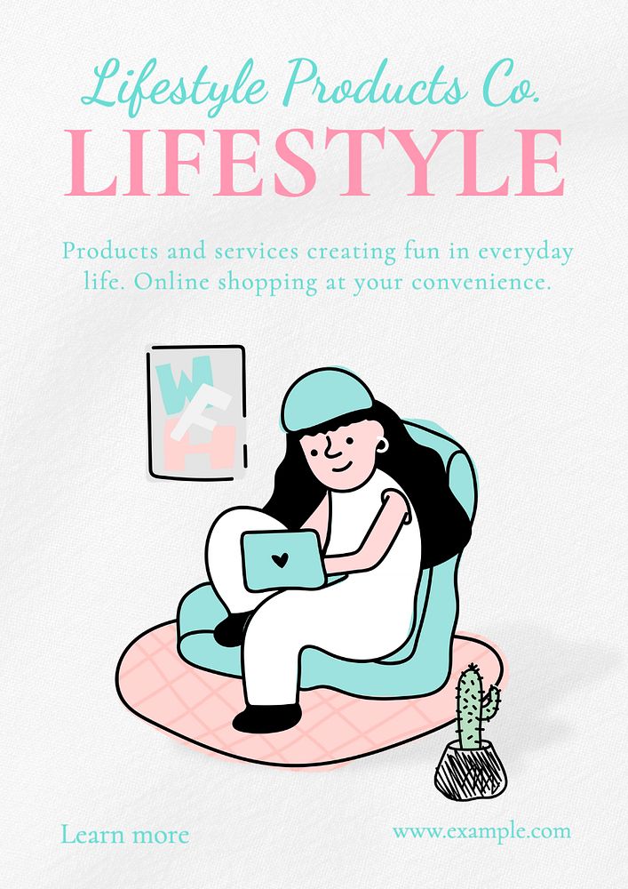 Lifestyle poster template, editable text and design