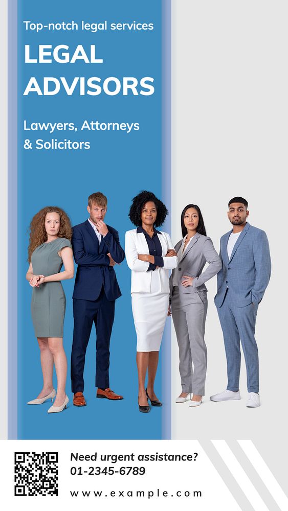 Legal advisors Facebook story template, editable design