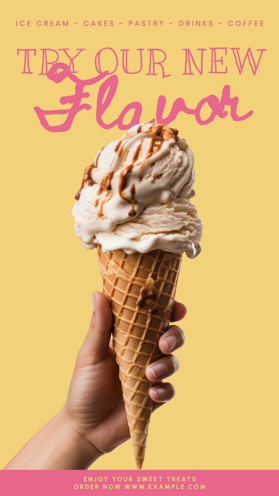 New flavors Instagram story template, editable text