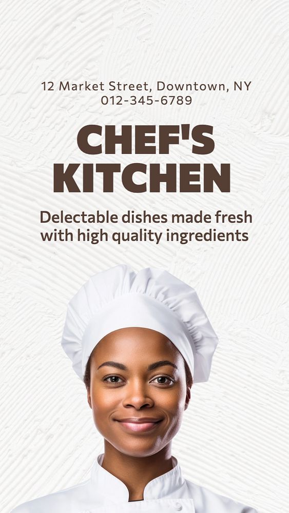 Chef's kitchen Instagram story template, editable text