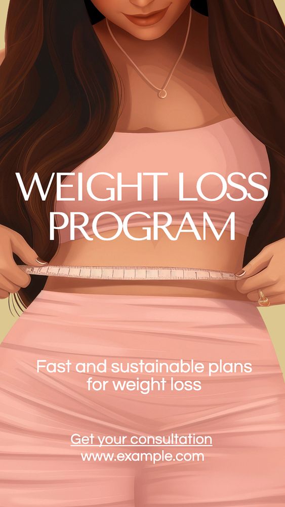 Weight loss program Facebook story template, editable design