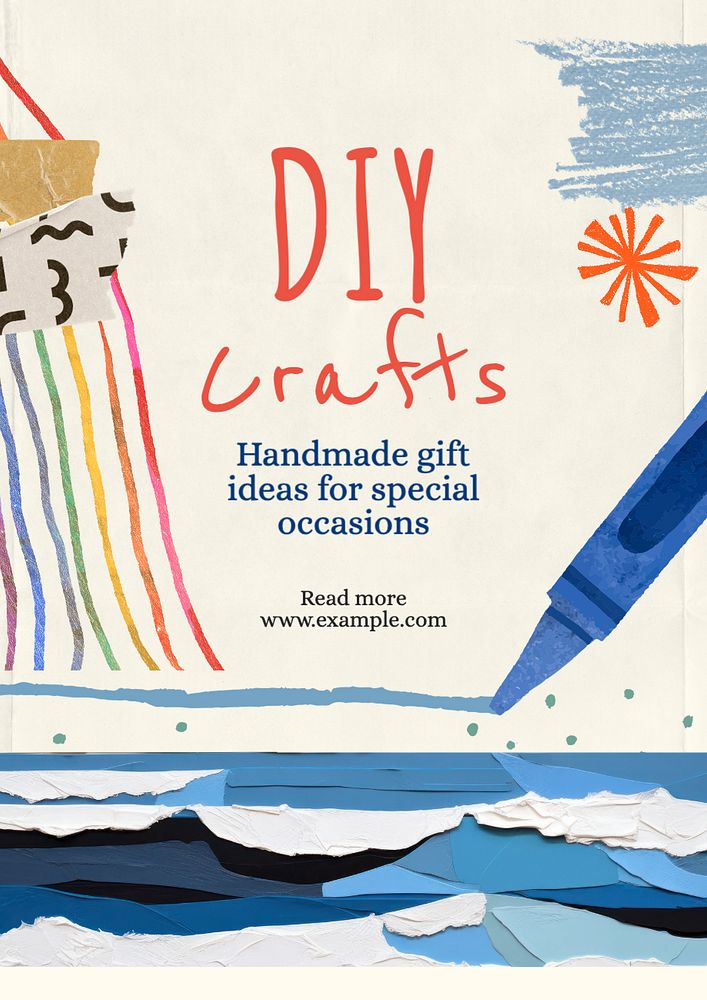 DIY crafts  poster template, editable text and design