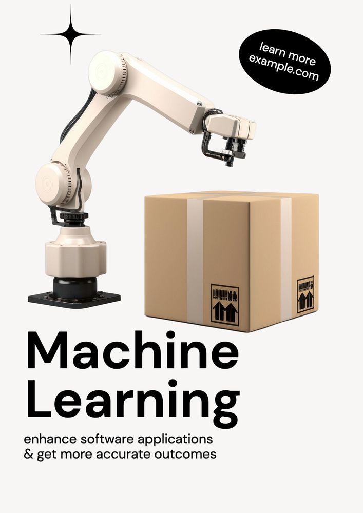 Machine learning poster template, editable text and design