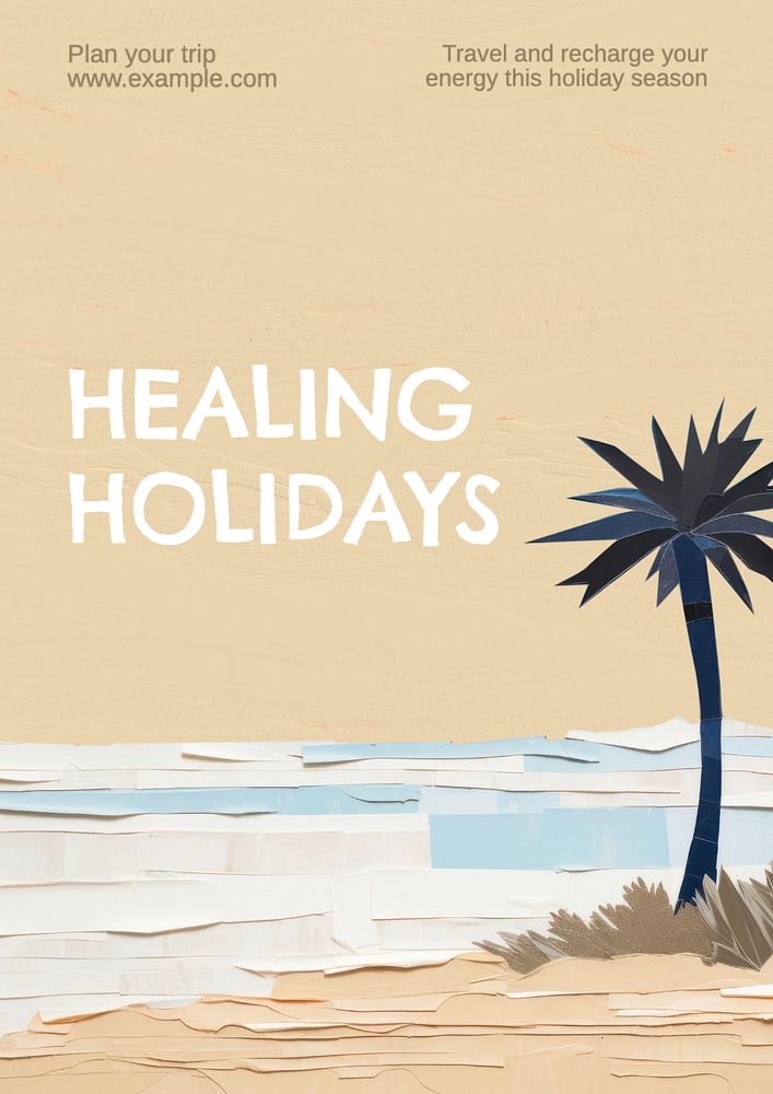 Healing holidays poster template, editable | Premium Editable Template ...