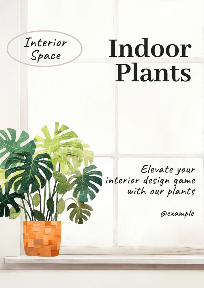 Plants  poster template, editable text and design