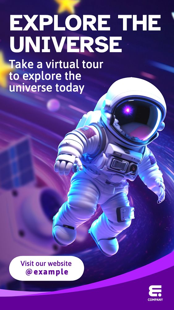 Explore the universe Instagram story template, editable text