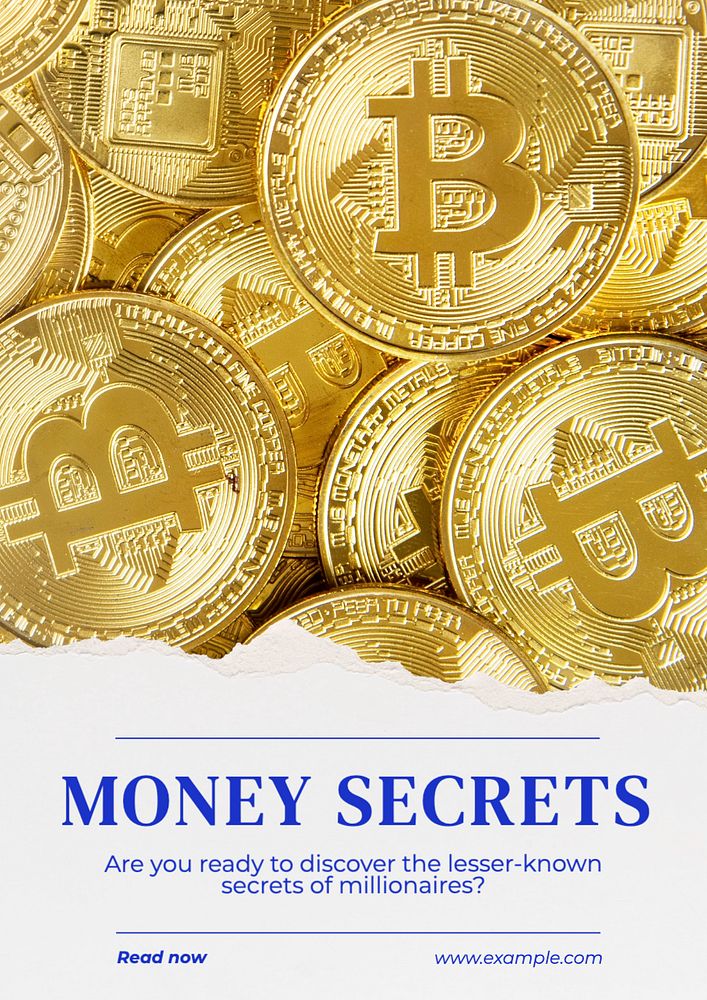 Money secrets poster template, editable text and design