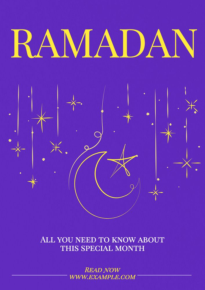 Ramadan poster template, editable text and design