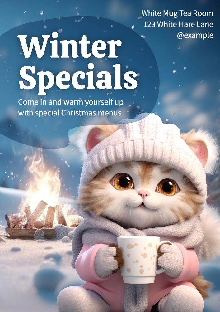 Winter special menu  poster template, editable text and design