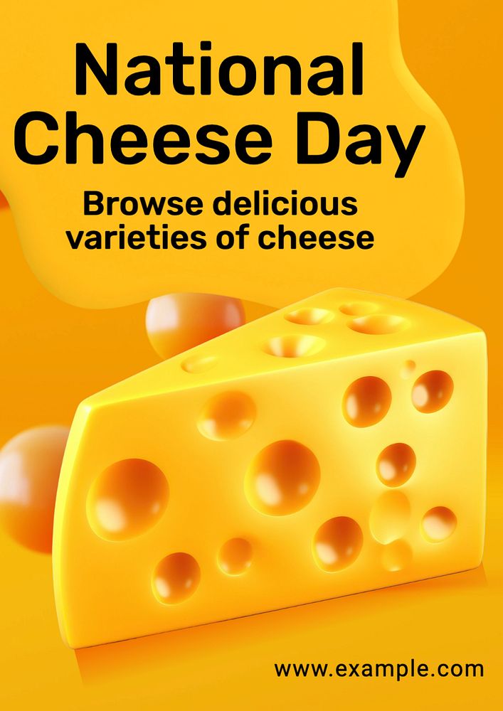 National cheese day  poster template, editable text and design