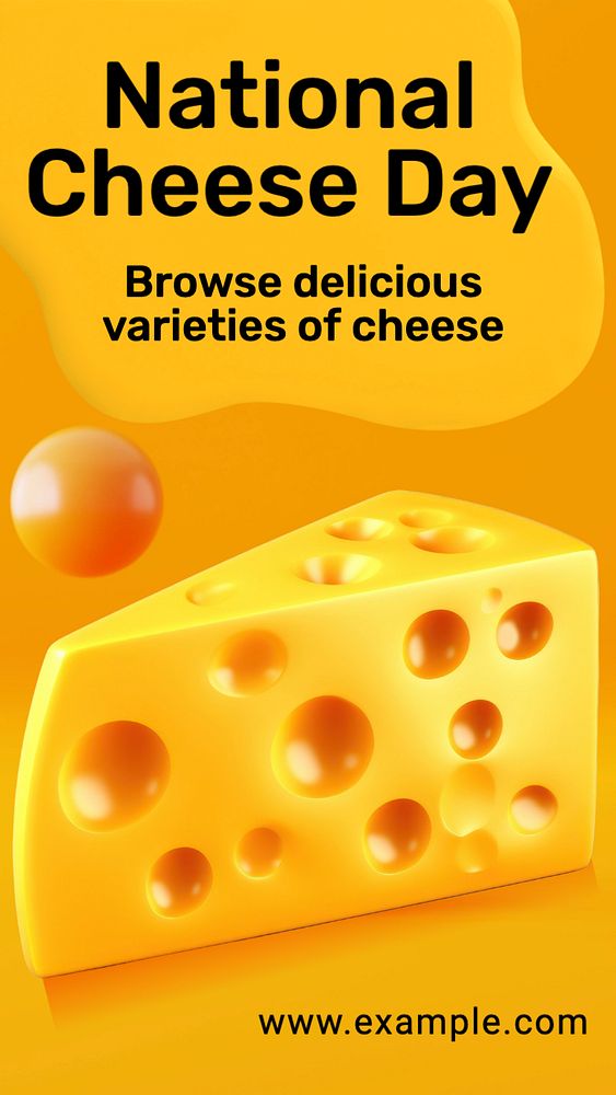 National cheese day  Instagram story template, editable text