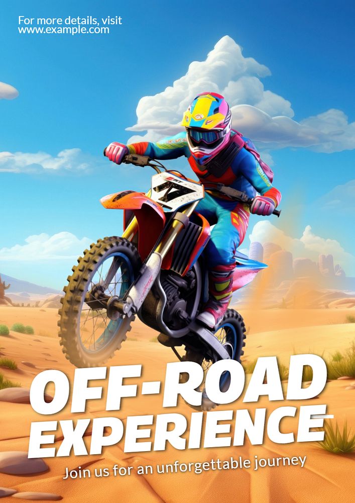 Off-road ride poster template, editable text and design