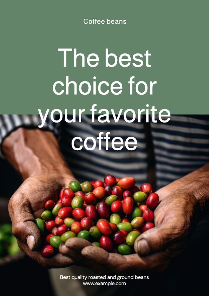 Best coffee beans poster template, editable text and design