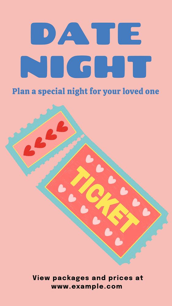 Date night Facebook story template, editable design