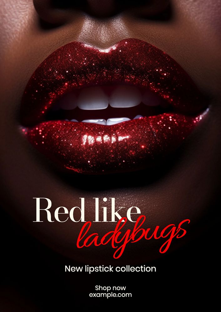 Lipstick poster template, editable text and design