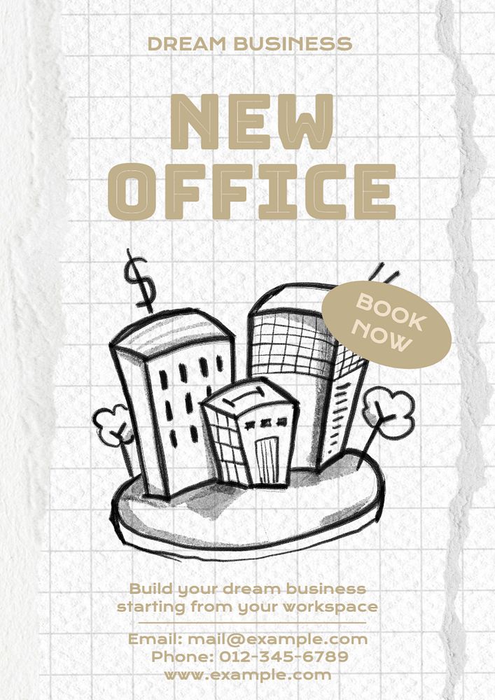 New office poster template and design