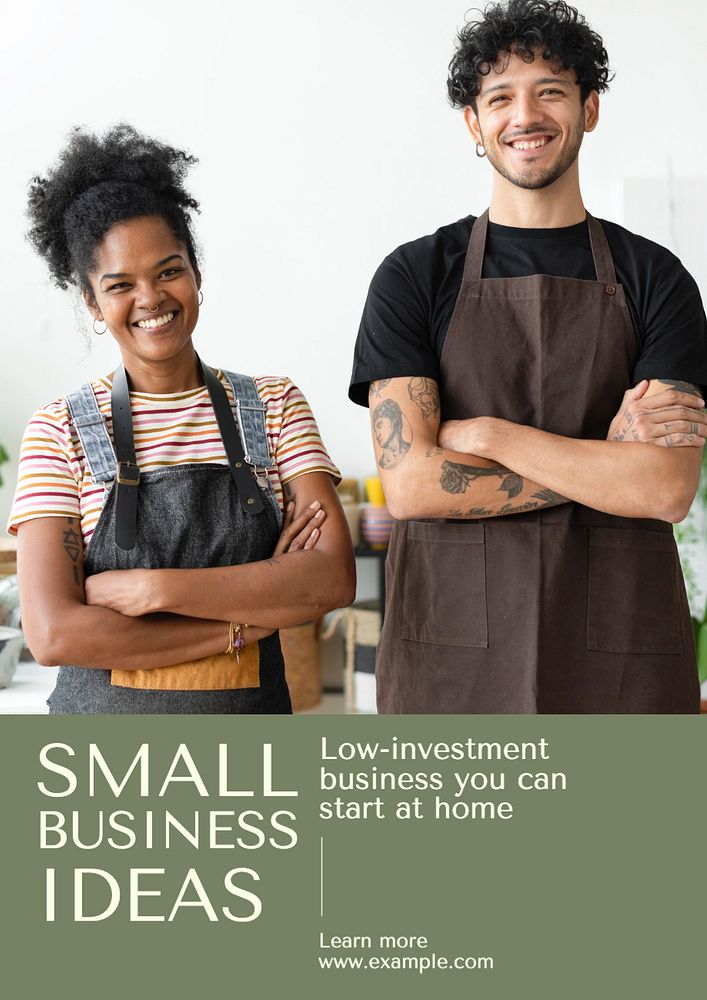 Small business ideas  poster template, editable text and design