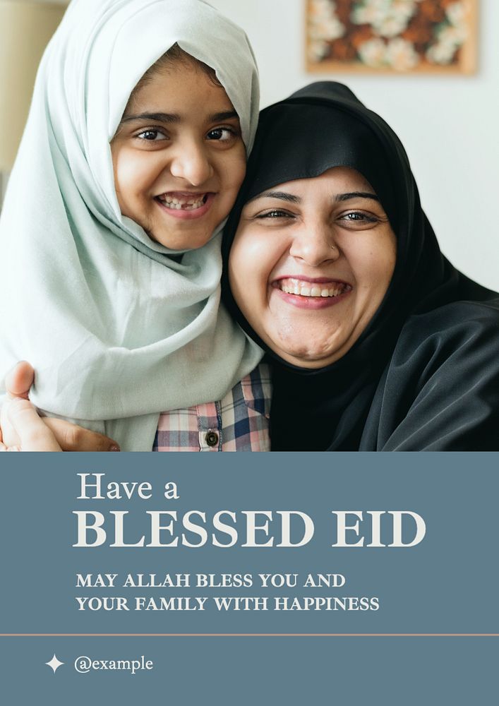 Have a blessed Eid  poster template, editable text and design