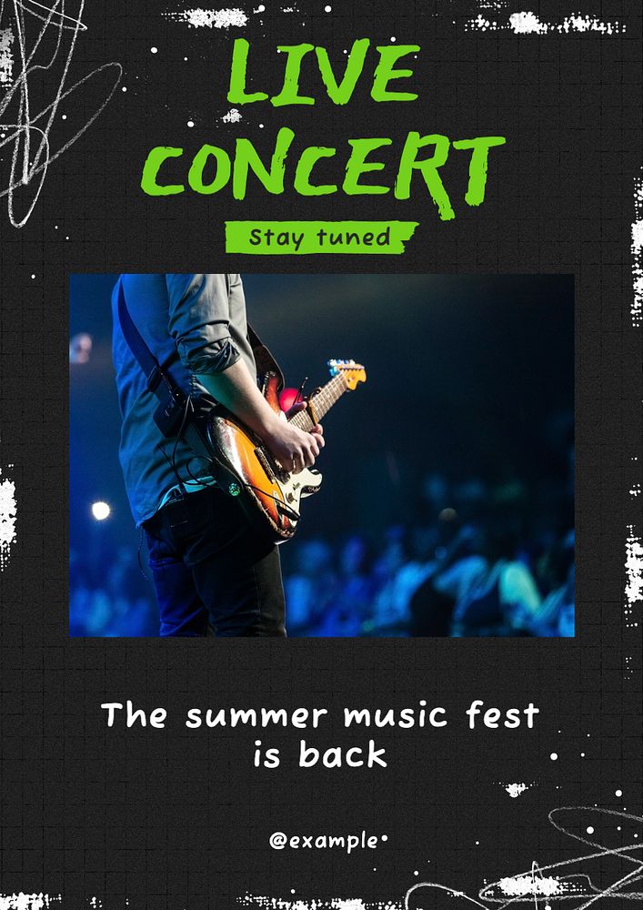 Live concert  poster template, editable text and design