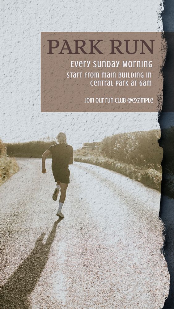 Park run  Instagram story template, editable text