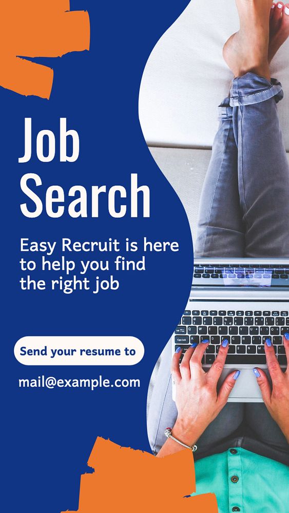 Job search  Instagram story template, editable text