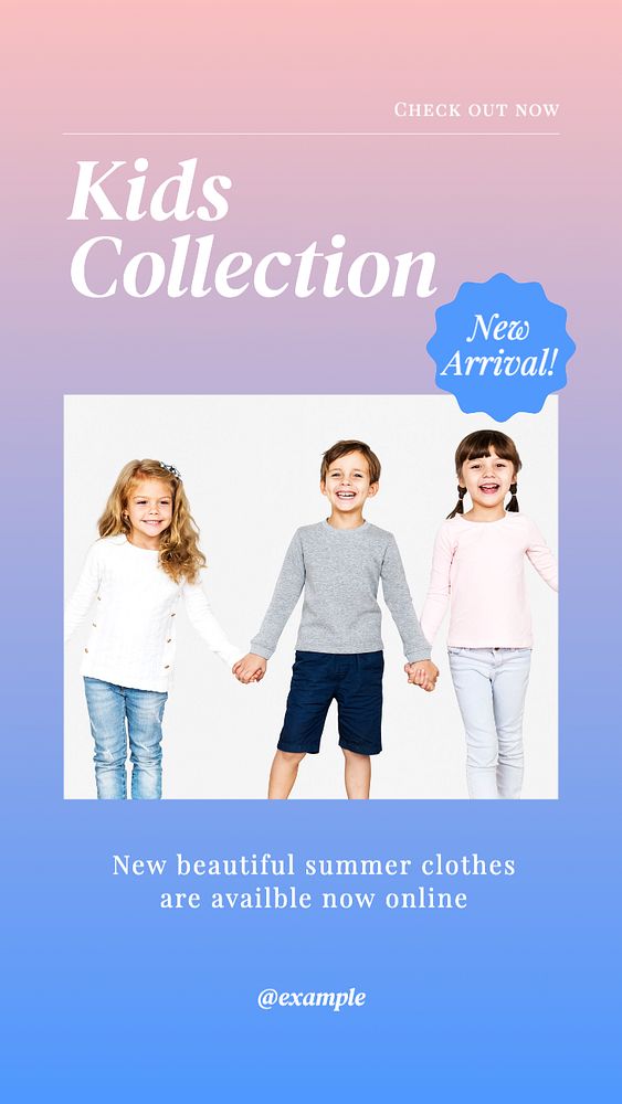 Kids collection  Instagram story template, editable text