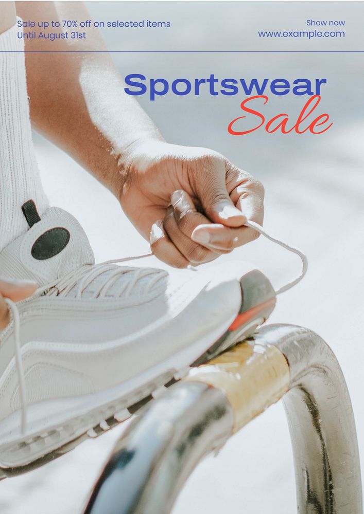 Sportswear sale  poster template, editable text and design