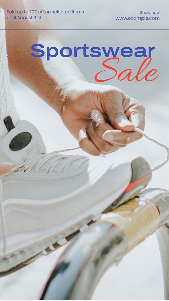 Sportswear sale  Instagram story template, editable text