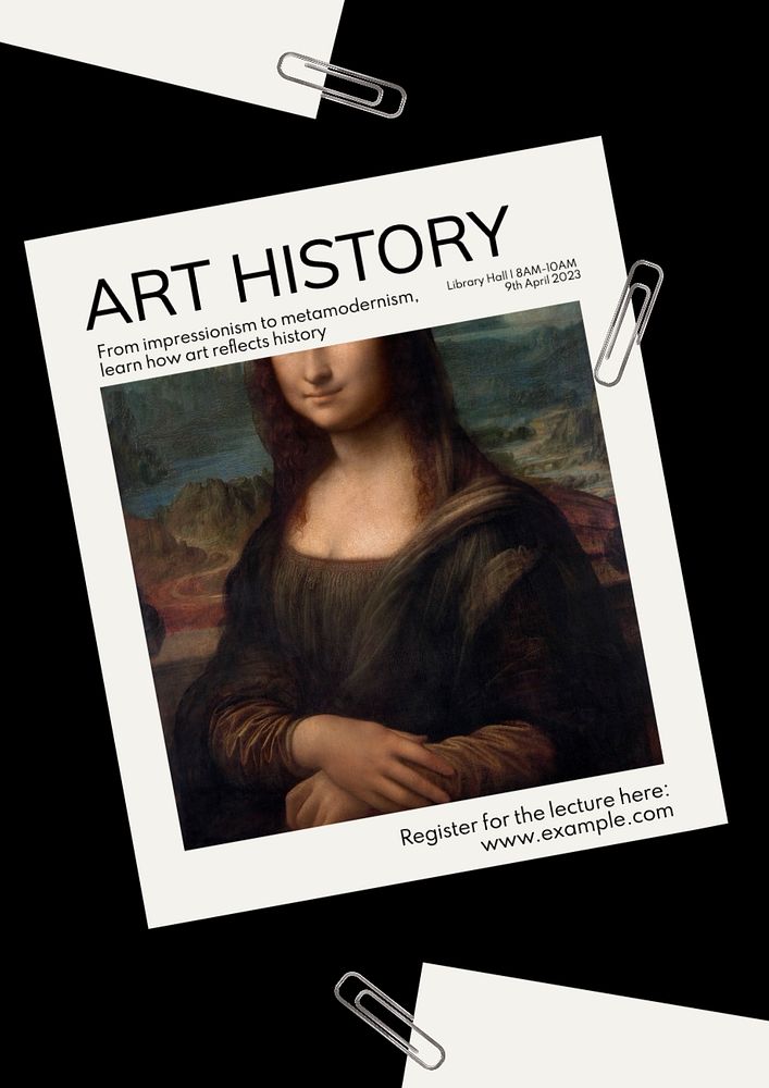 Art history class  poster template, editable text and design