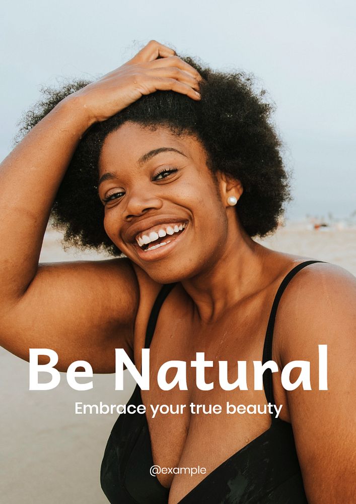 Natural beauty  poster template, editable text and design