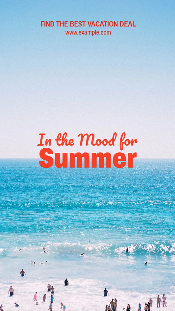 In the mood for summer  Instagram story template, editable text