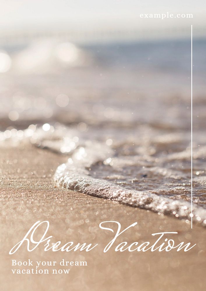 Dream vacation  poster template, editable text and design