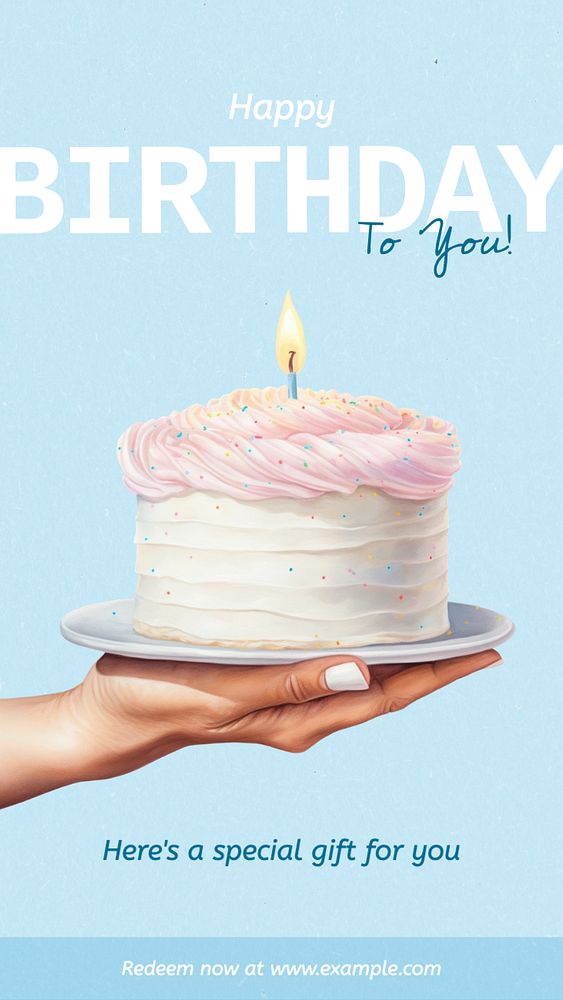 Happy birthday Instagram story template, editable text