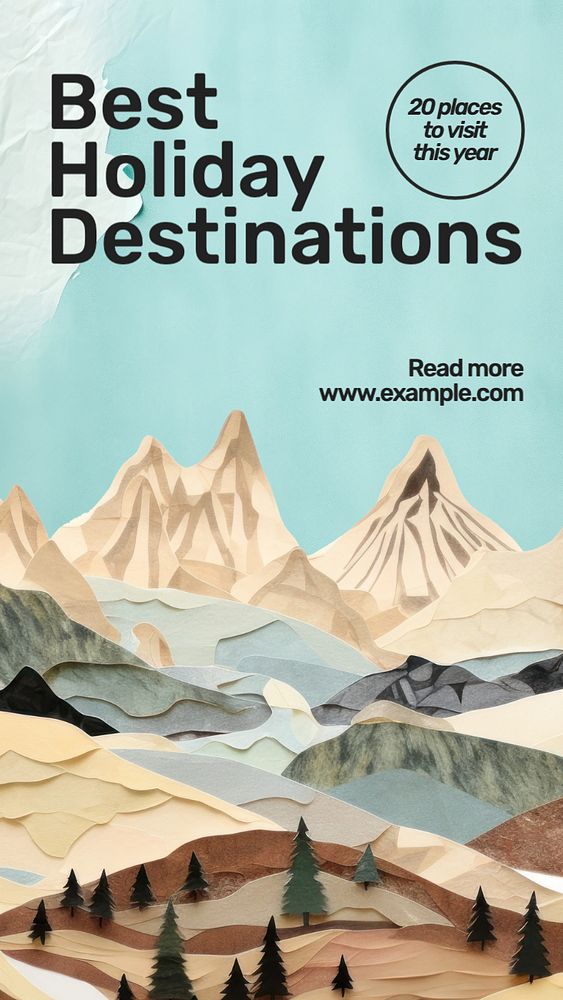 Best holiday destinations Facebook story template, editable design