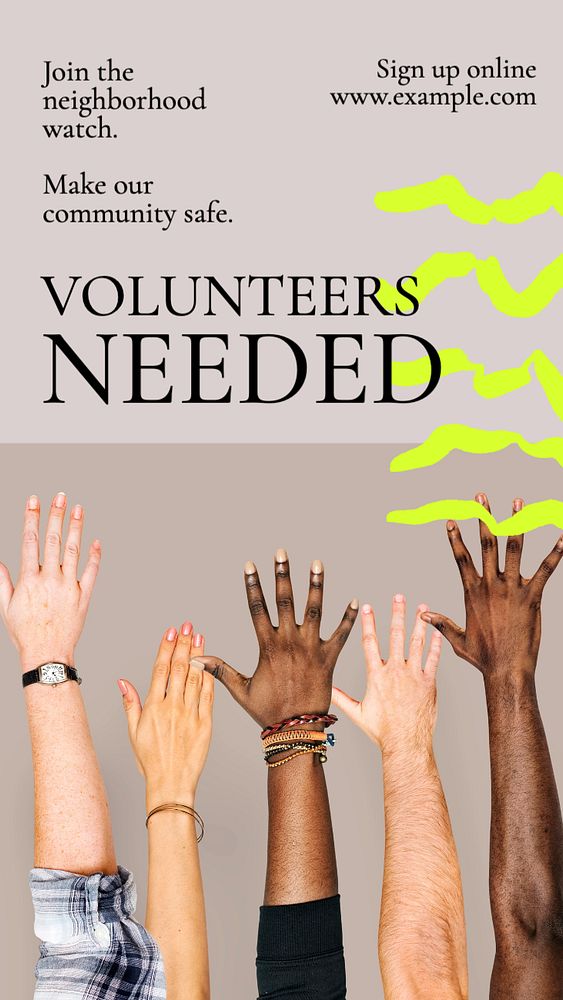 Volunteer needed  Instagram story template, editable text