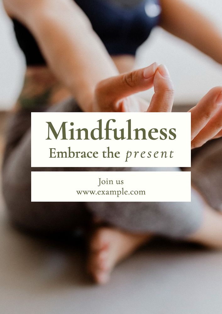 Mindfulness  poster template, editable text and design