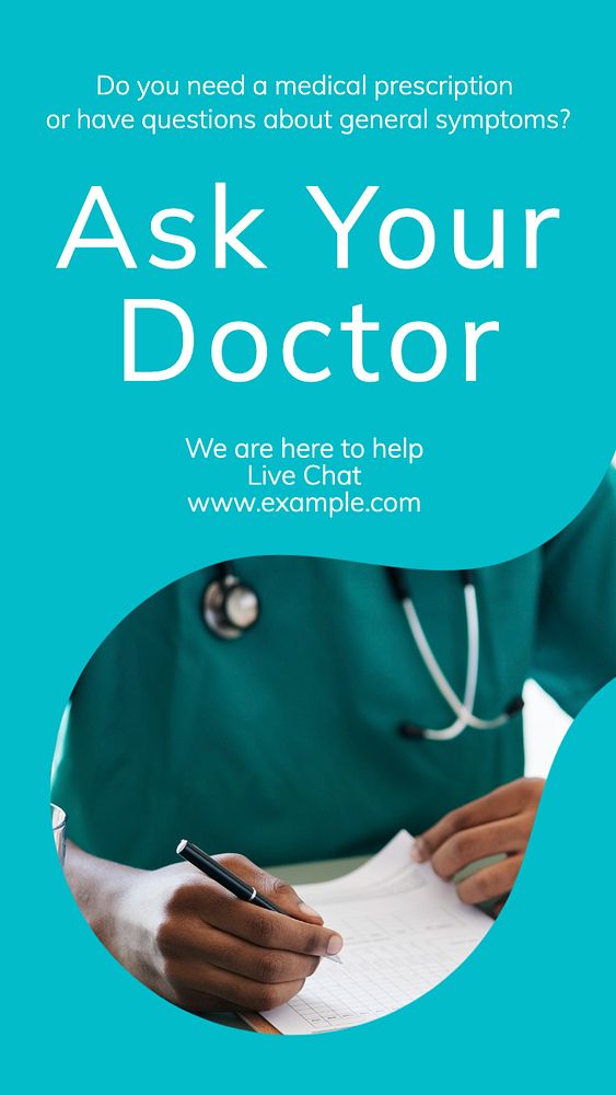 Online doctor  Instagram story template, editable text