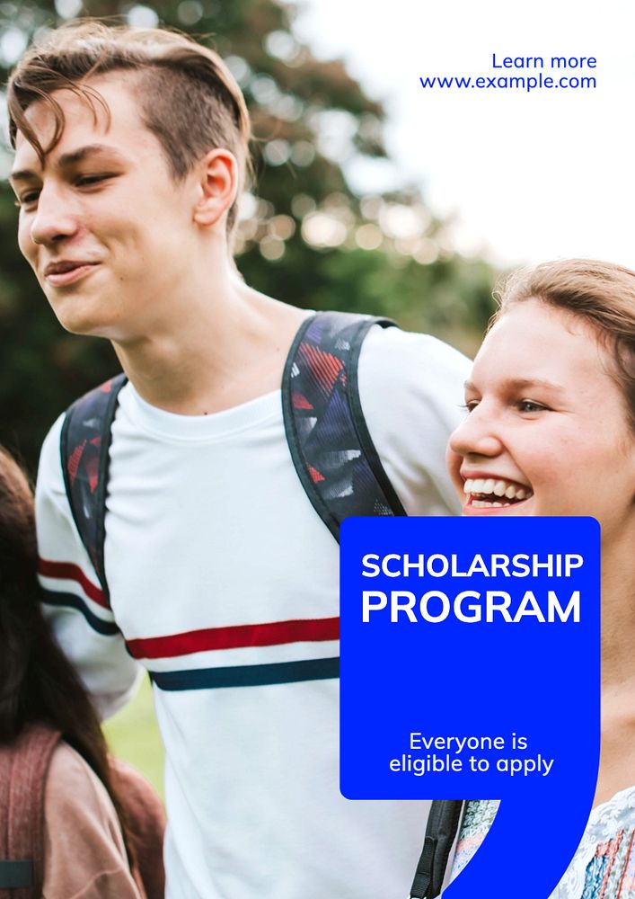 Scholarship program  poster template, editable text and design