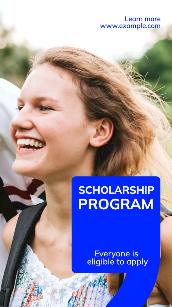 Scholarship program  Instagram story template, editable text