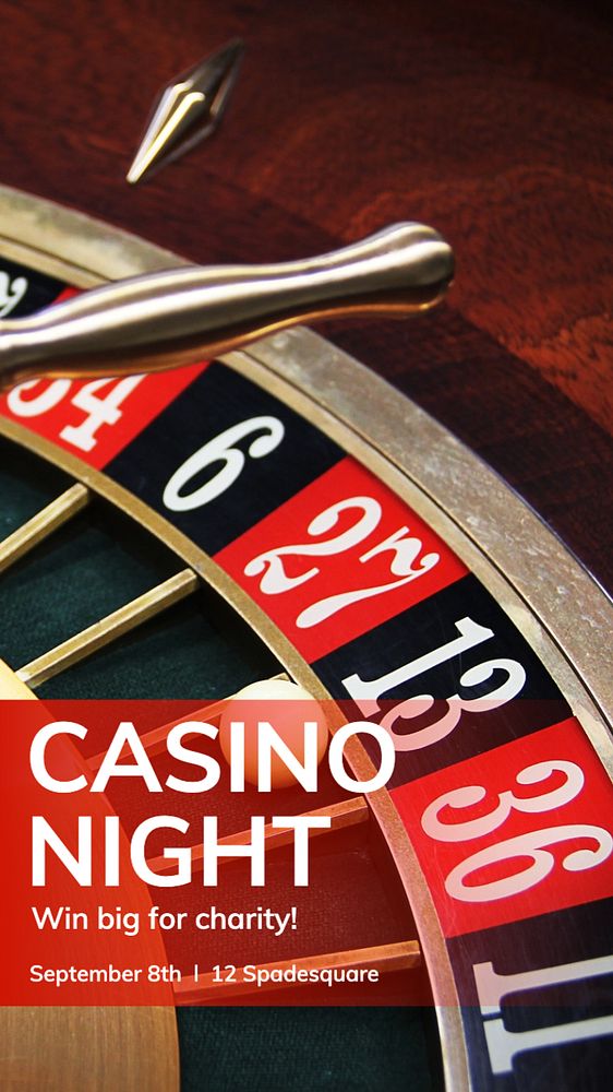 Charity casino night  Instagram story template, editable text