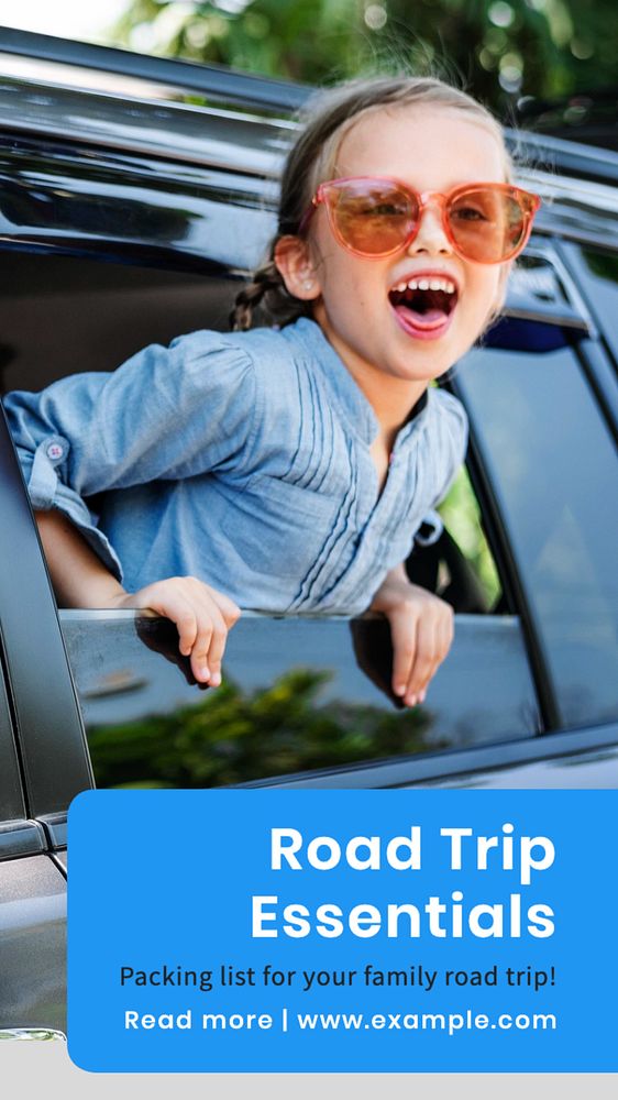 Road trip essentials  Instagram story template, editable text