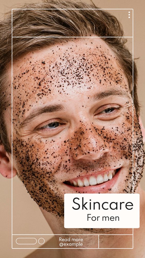 Men's skincare  Instagram story template, editable text