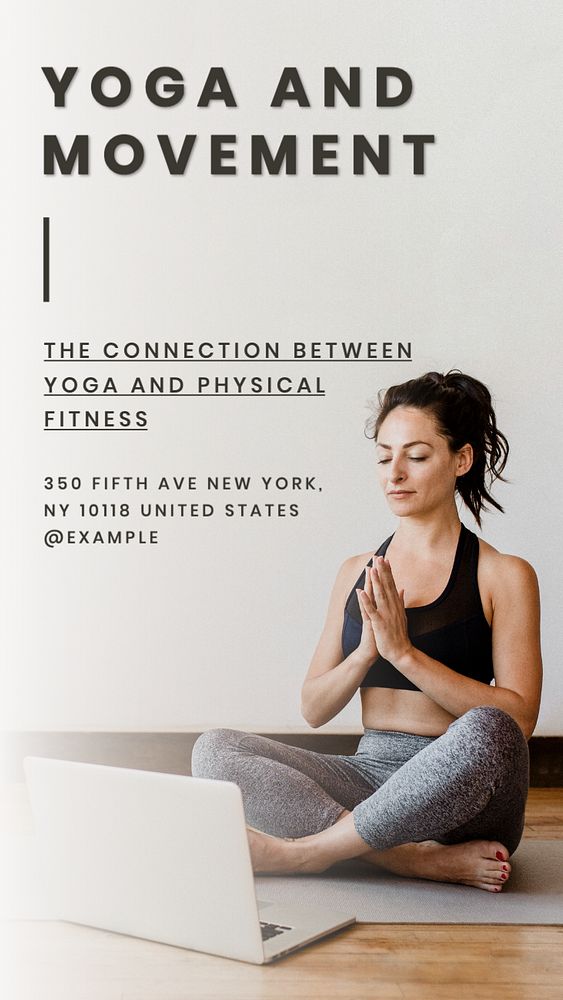 Yoga and movement  Instagram story template, editable text