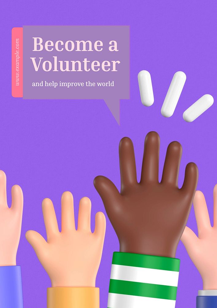 Become a volunteer  poster template, editable text and design