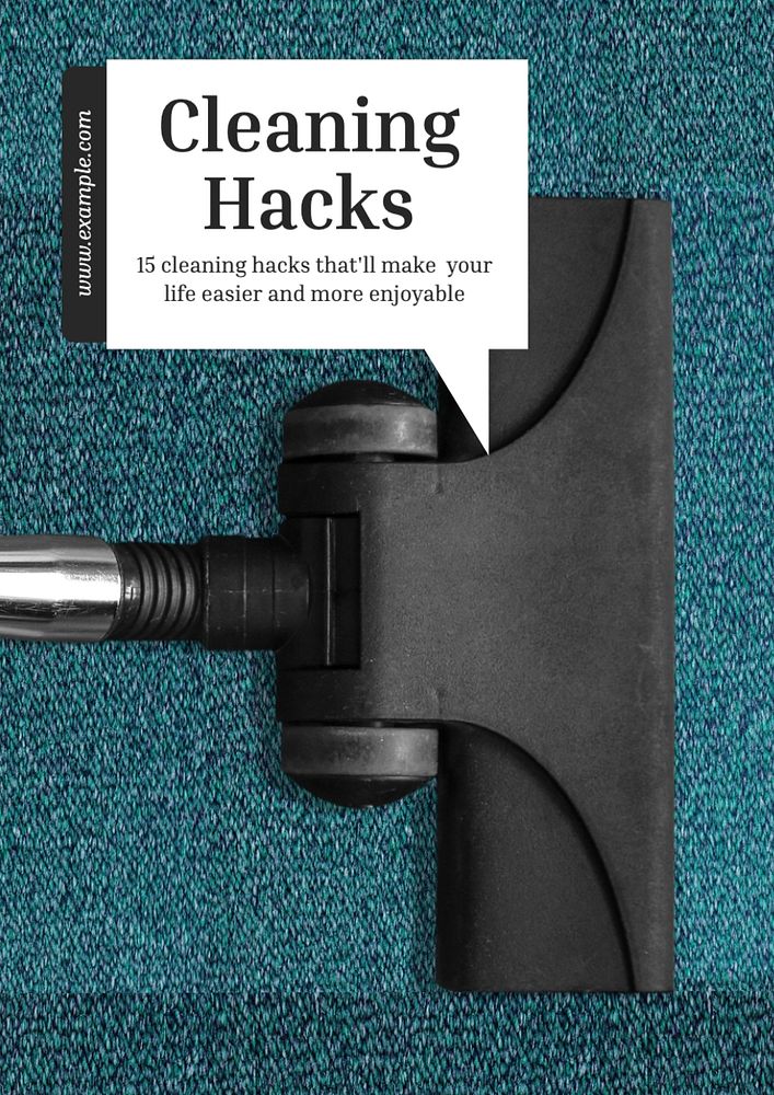 Cleaning hacks  poster template, editable text and design