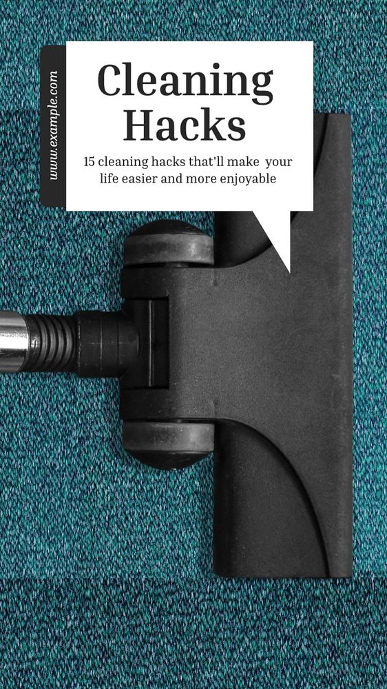 Cleaning hacks  Instagram story template, editable text